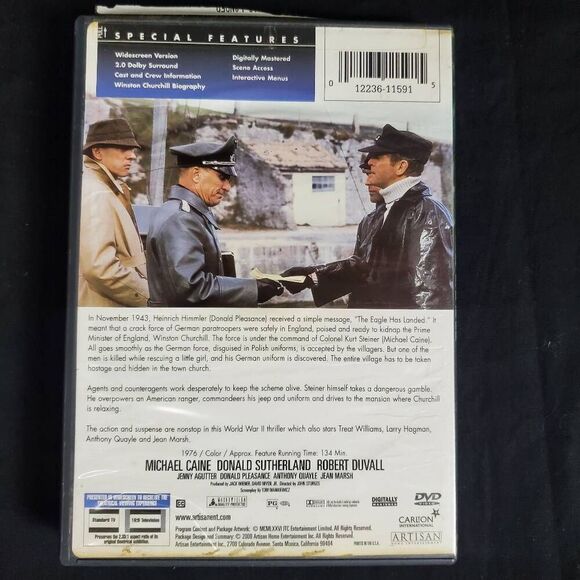 The Eagle Has Landed DVD Michael Caine WWII Thriller - Picture 3 of 3